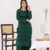 2PC LAWN EMBROIDERED SUIT BY CHICKENKARI - C-BOTTLE GREEN