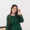 2PC LAWN EMBROIDERED SUIT BY CHICKENKARI - C-BOTTLE GREEN - Image 4
