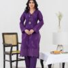 2PC LAWN EMBROIDERED SUIT BY CHICKENKARI - A-PURPLE