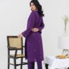 2PC LAWN EMBROIDERED SUIT BY CHICKENKARI - A-PURPLE - Image 2