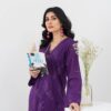2PC LAWN EMBROIDERED SUIT BY CHICKENKARI - A-PURPLE - Image 3