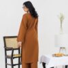 2PC LAWN EMBROIDERED SUIT BY CHICKENKARI - C-BROWN - Image 2