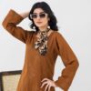 2PC LAWN EMBROIDERED SUIT BY CHICKENKARI - C-BROWN - Image 3