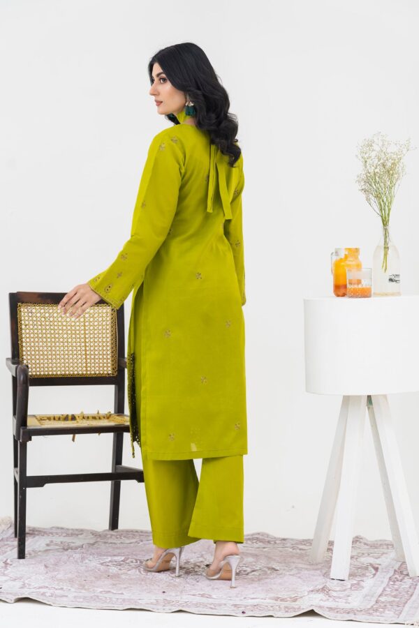 2PC LAWN EMBROIDERED SUIT BY CHICKENKARI - C-LEMON - Image 2
