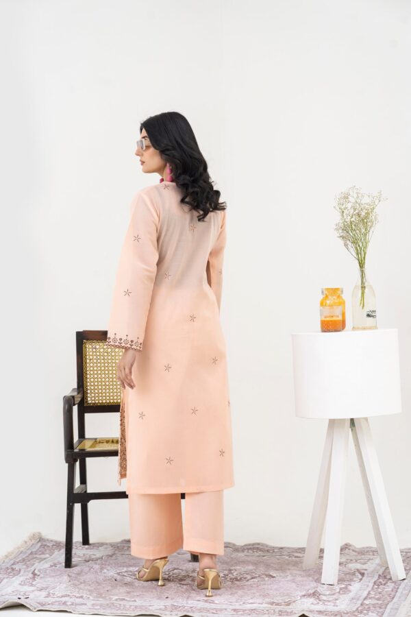 2PC LAWN EMBROIDERED SUIT BY CHICKENKARI - C-BABY PINK - Image 2