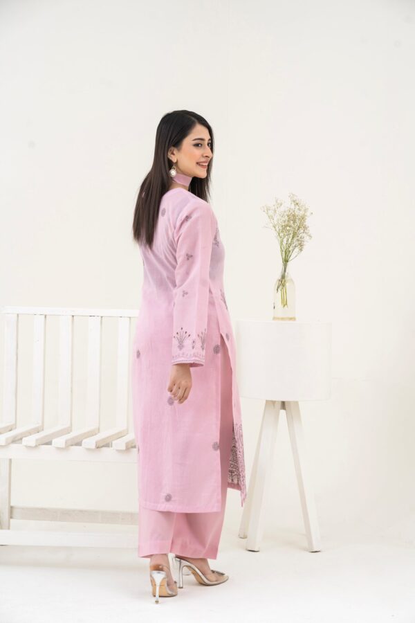 2PC LAWN EMBROIDERED SUIT BY CHICKENKARI - C-PINK - Image 2