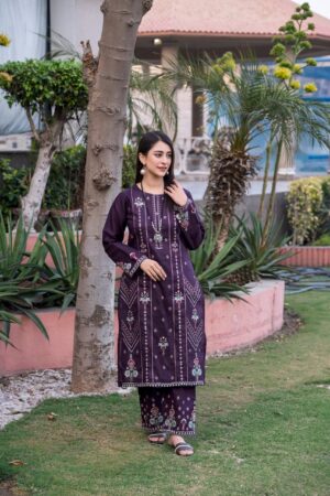 2PC LAWN EMBROIDERED SUIT BY ORNATE- N-PURPLE