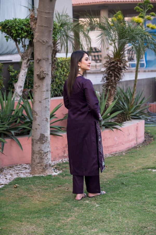 2PC LAWN EMBROIDERED SUIT BY ORNATE- N-PURPLE - Image 3