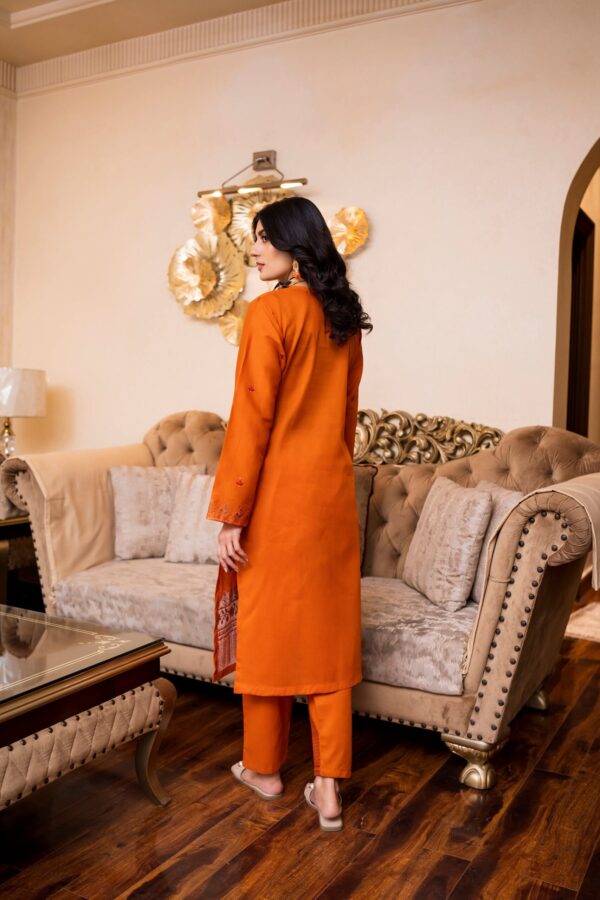 2PC LAWN EMBROIDERED SUIT BY ORNATE - N-ORANGE - Image 4