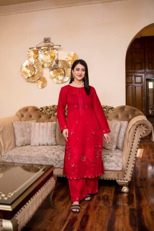 2PC LAWN EMBROIDERED SUIT BY ORNATE- N-RED