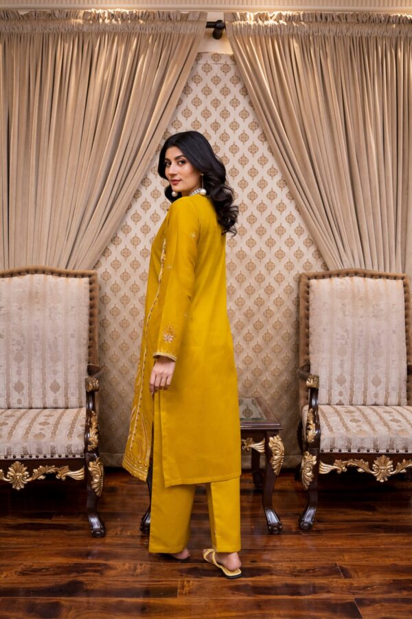 2PC LAWN EMBROIDERED SUIT BY ORNATE - N-YELLOW - Image 4