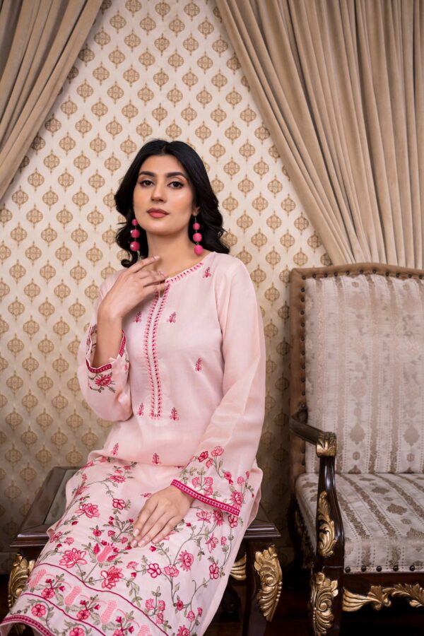 2PC LAWN EMBROIDERED SUIT BY ORNATE- N-PINK - Image 4