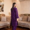 2PC LAWN EMBROIDERED UNSTICH SUIT BY PETAL- A-PURPLE - Image 2
