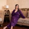 2PC LAWN EMBROIDERED UNSTICH SUIT BY PETAL- A-PURPLE - Image 4