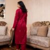 2PC LAWN EMBROIDERED UNSTICH SUIT BY PETAL- A-MEHROON - Image 2