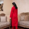 2PC LAWN EMBROIDERED UNSTICH SUIT BY PETAL - A-RED - Image 2
