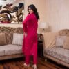2PC LAWN EMBROIDERED UNSTICH SUIT BY PETAL- A-SHOCK PINK - Image 2