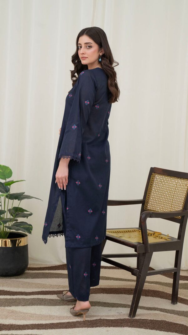 2PC LAWN EMBROIDERED UNSTICH SUIT BY PETAL- A-BLUE2 - Image 2