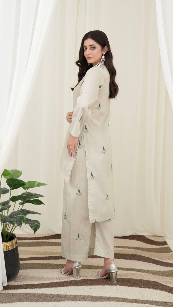 2PC LAWN EMBROIDERED UNSTICH SUIT BY PETAL- A-PISTACHO - Image 2