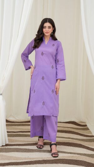 2PC LAWN EMBROIDERED UNSTICH SUIT BY PETAL- A-LILIC