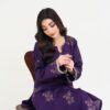 2PC JACQUARD EMBROIDERED SUIT - J-PURPLE - Image 4