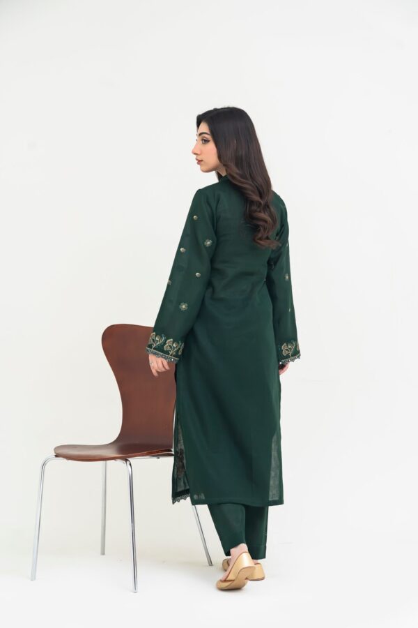 2PC JACQUARD EMBROIDERED SUIT - J-GREEN - Image 3