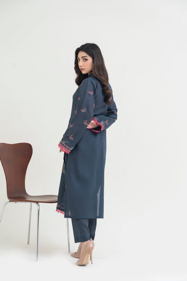 2PC JACQUARD EMBROIDERED SUIT - J-GREY - Image 3