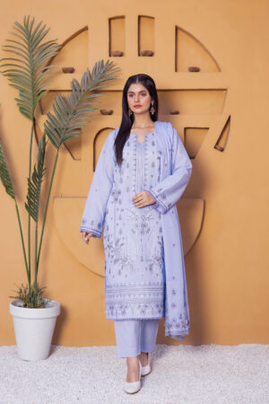 3PC EMBROIDERED LAWN SUIT BY NAZAKAT