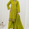 3PC LAWN EMBROIDERED SUIT WITH VOILE EMBROIDERED DUPATTA BY NAZAKAT