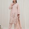 3PC LAWN EMBROIDERED SUIT WITH VOILE EMBROIDERED DUPATTA BY NAZAKAT